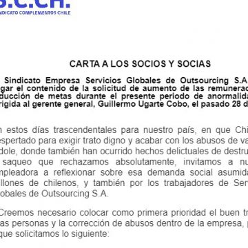 Carta abierta a los socios y socias